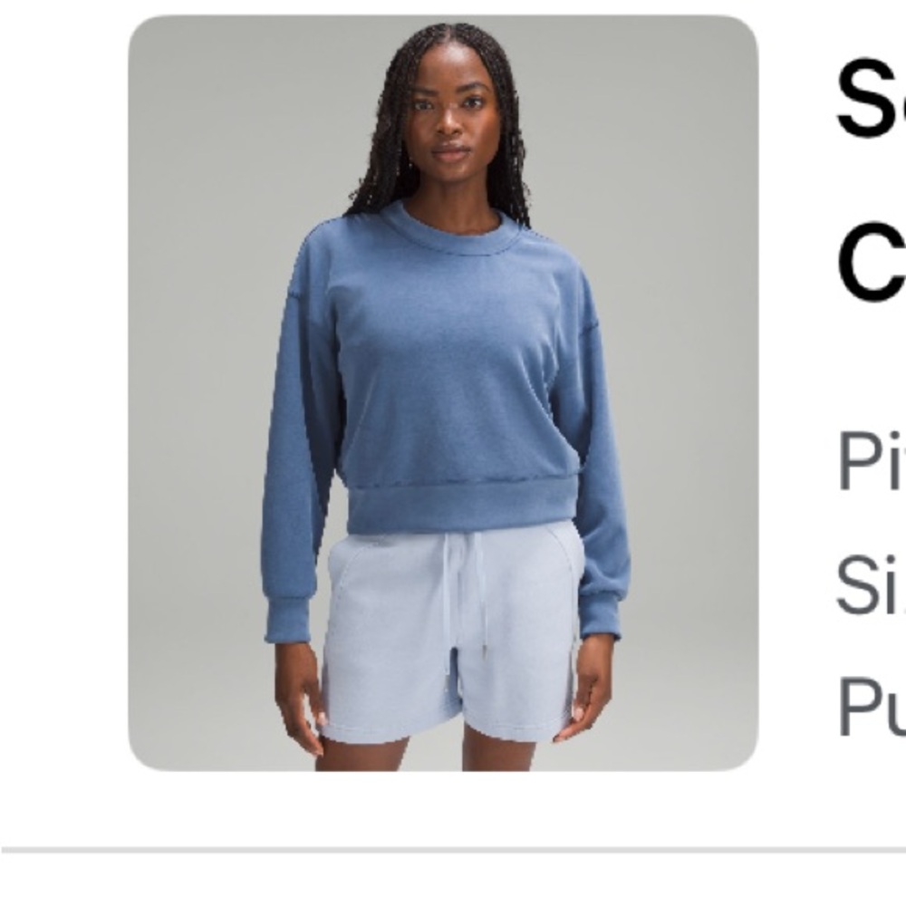 lululemon athletica faded blue crewneck sweater